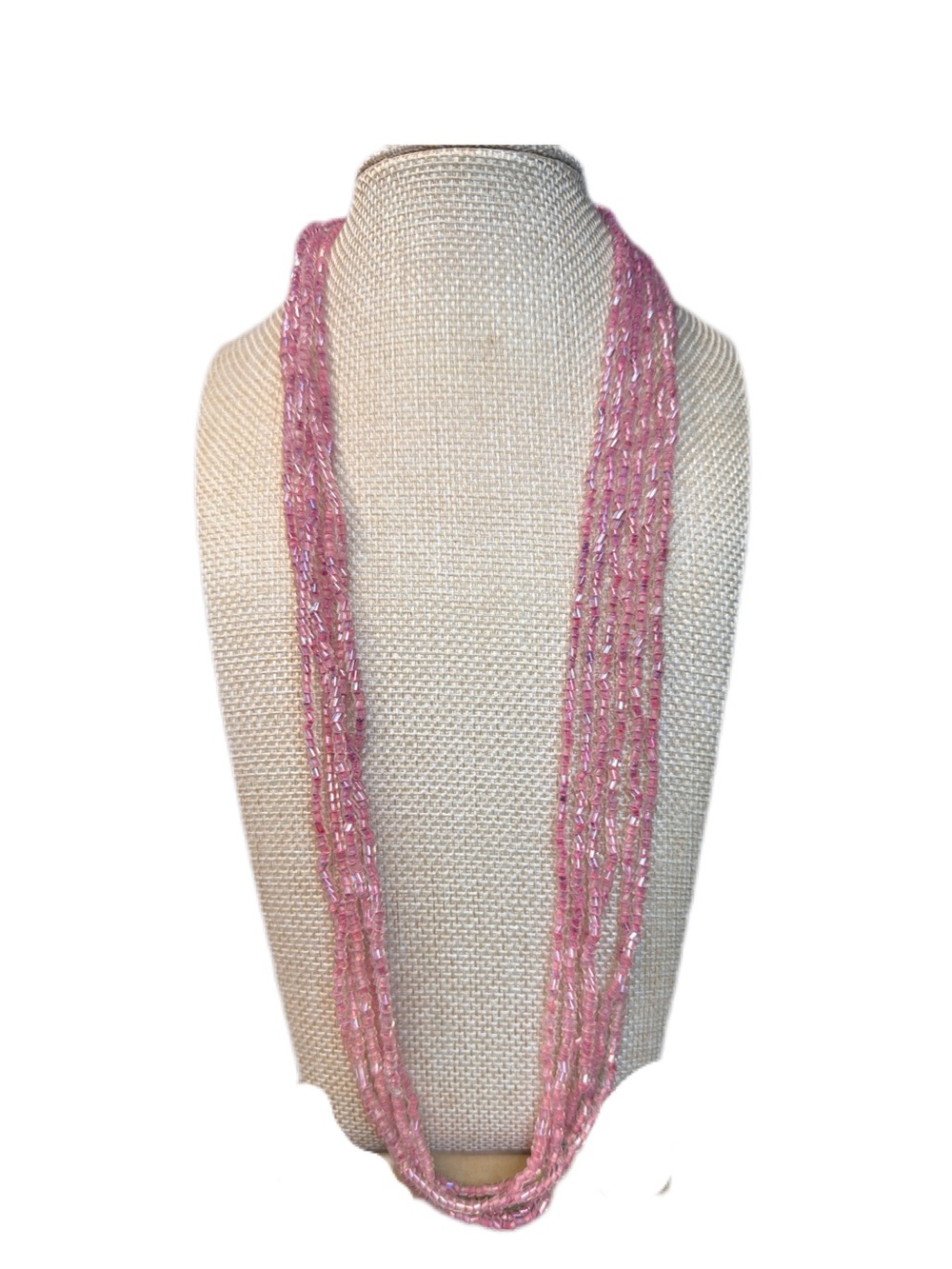 Multi-Strand Pink Beaded Necklace